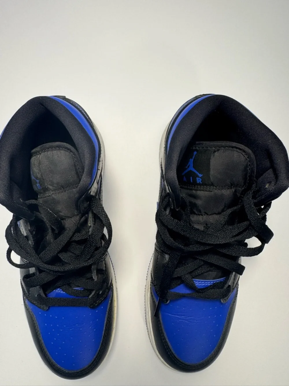 Air Jordan 1 Mid Royal Blue Black 554725-068 GS Size 6Y Youth Sneakers